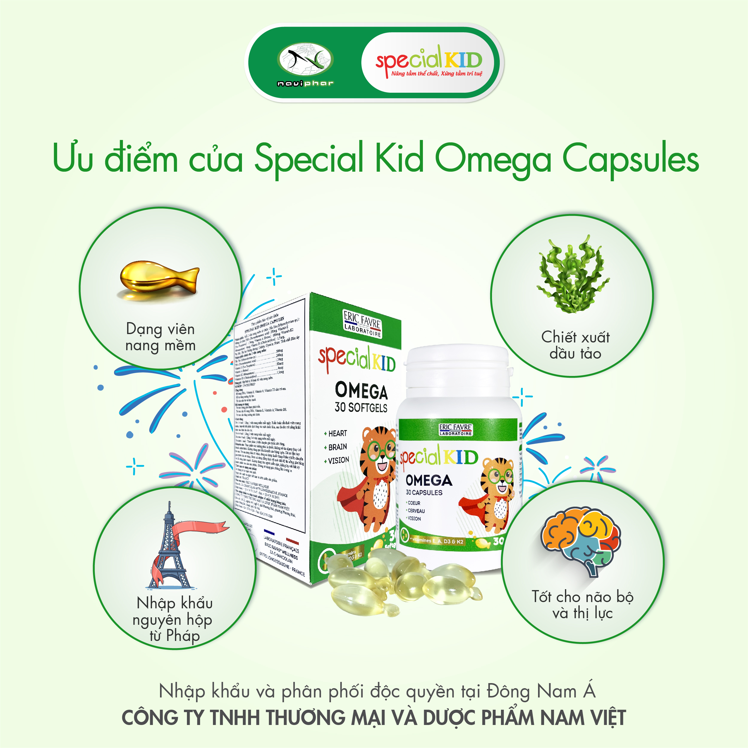 [Hộp 30 viên]TPBVSK Special Omega Capsules - Tinh dầu bổ sung Omega, DHA - Tốt cho não bộ và tim mạch, hỗ trợ tăng cường thị lực [Nhập khẩu Pháp]
