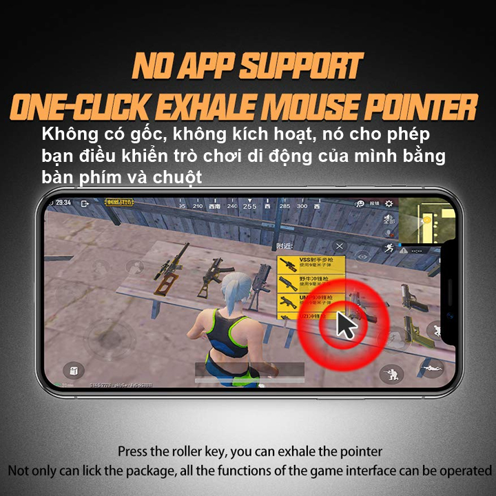 Bộ chuyển đổi bàn phím và chuột chơi game di động không dây G5 Bluetooth PUBG cho IOS-Android-Hàng Nhập Khẩu