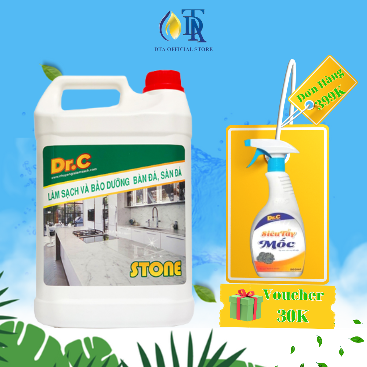Nước Tẩy Rửa Đa Năng,Tẩy Vết Keo,Tẩy Sơn Trên Nền Gạch,Tẩy Bàn Đá,Tẩy Vết Bẩn Bám Lâu Ngày DR.C Stone 5 Lít