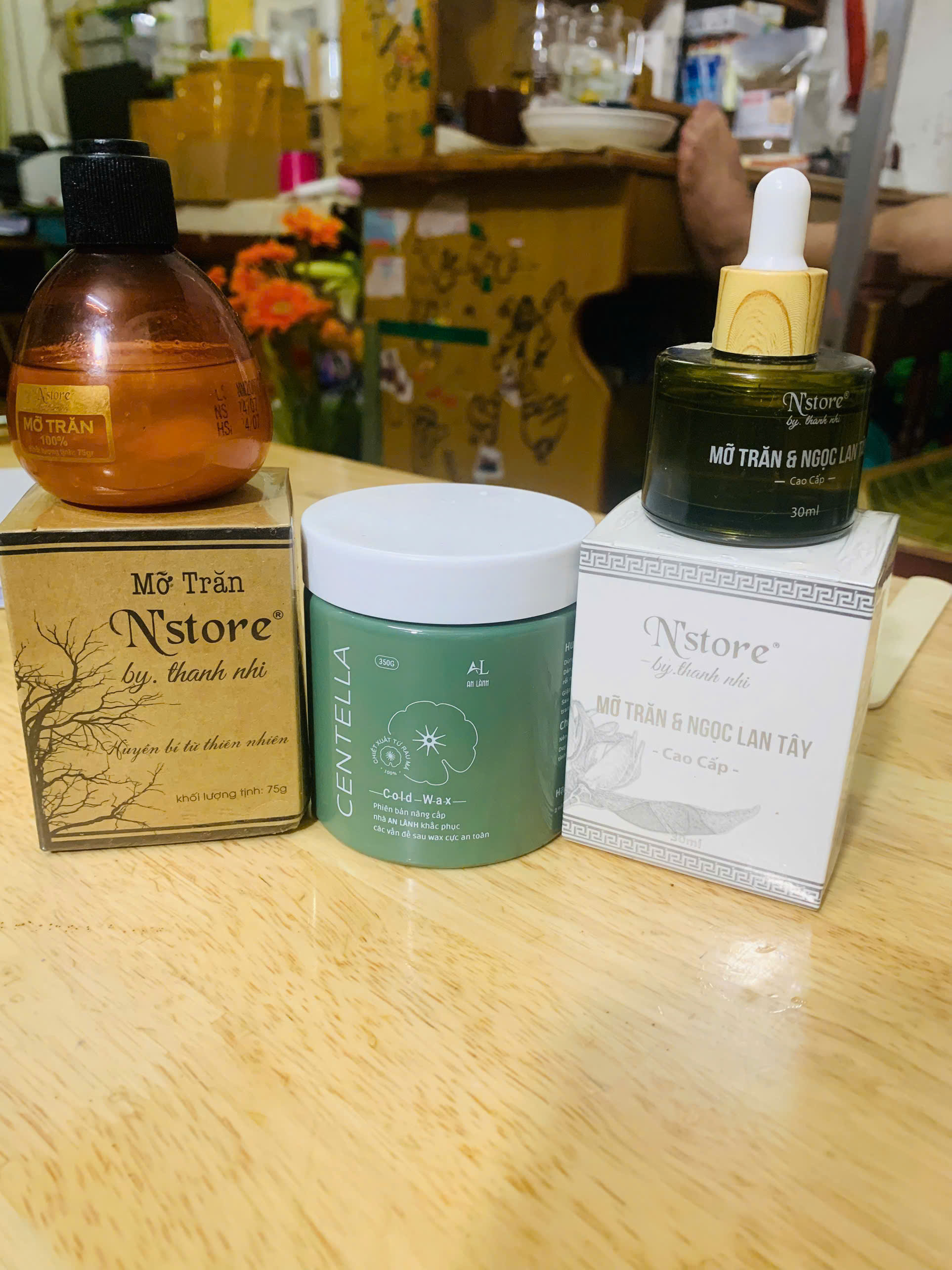 Combo Wax Lông An  Lành + Mỡ Trăn 10ML - Tặng Giấy Và Que Gạt