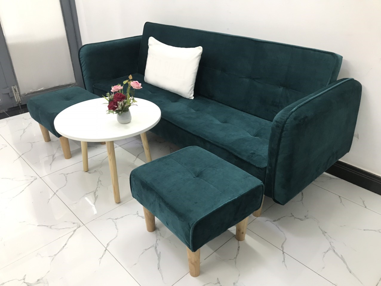 Bộ ghế sofa giường sofa bed tay vịn phòng khách salon sivali01 sopha