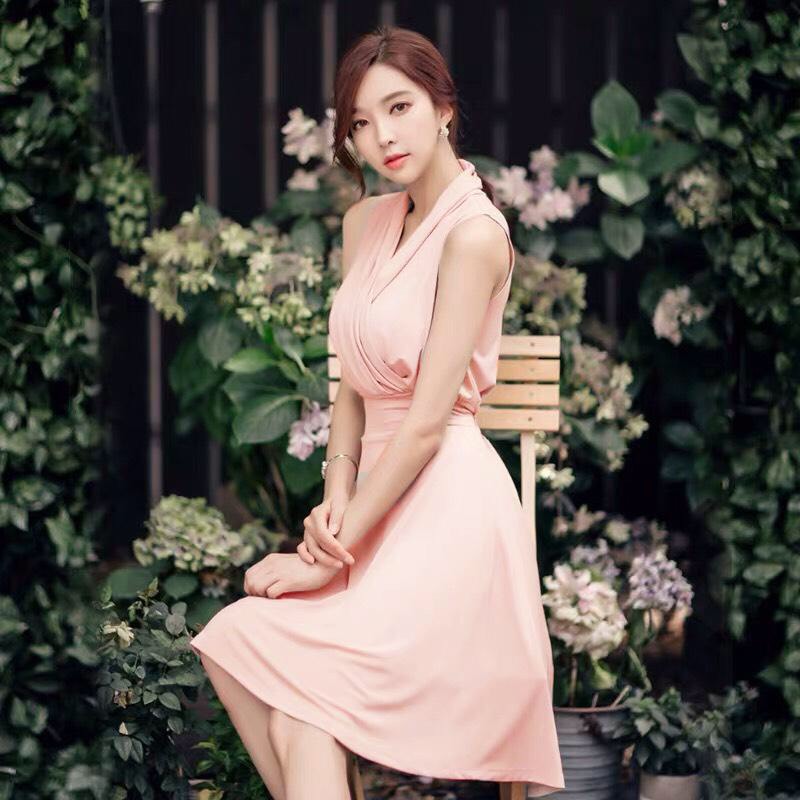 ĐẦM XÒE CỔ V XẾP LI