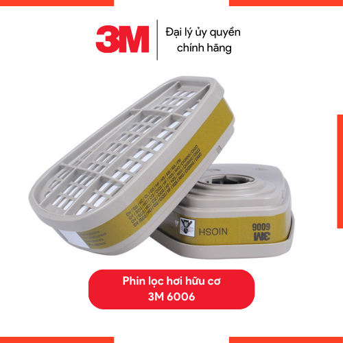 Bộ mặt nạ chống hóa chất, dùng phun thuốc trừ sâu - Mặt nạ nửa mặt 3M 6100/ 6200  kèm 2 phin lọc - Hàng chính hãng 100