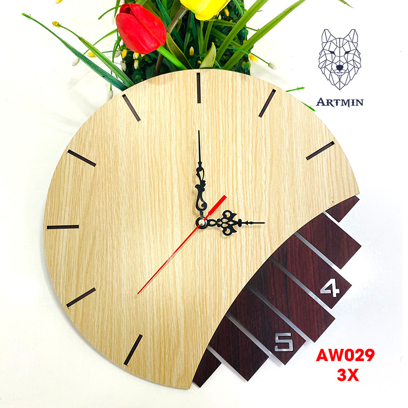 AW029 - Đồng Hồ Gỗ Decor Đương Đại – Đồng Hồ Treo Tường Trang Trí Nhà Đẹp