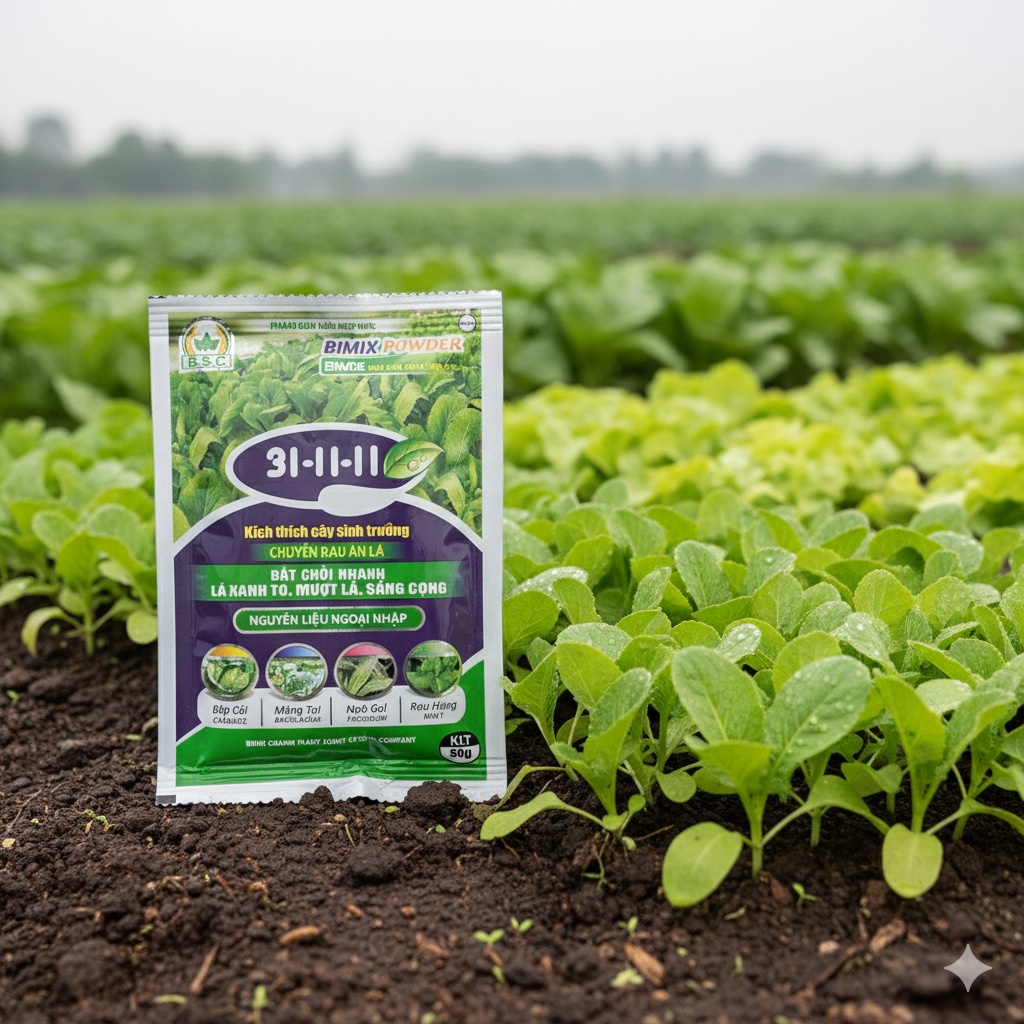 Phân bón SIÊU TĂNG TRƯỞNG 31-11-11 (50gr) - phát đọt, bung chèo, hạn chees gù đầu lân, to trái, bóng trái, nỏ bụi