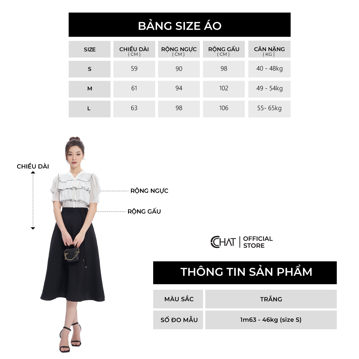 Áo Sơ Mi Nữ  Bèo 3 Tầng Cổ Mở V Chất Liệu Lụa Cao Cấp 53FNL8006ST
