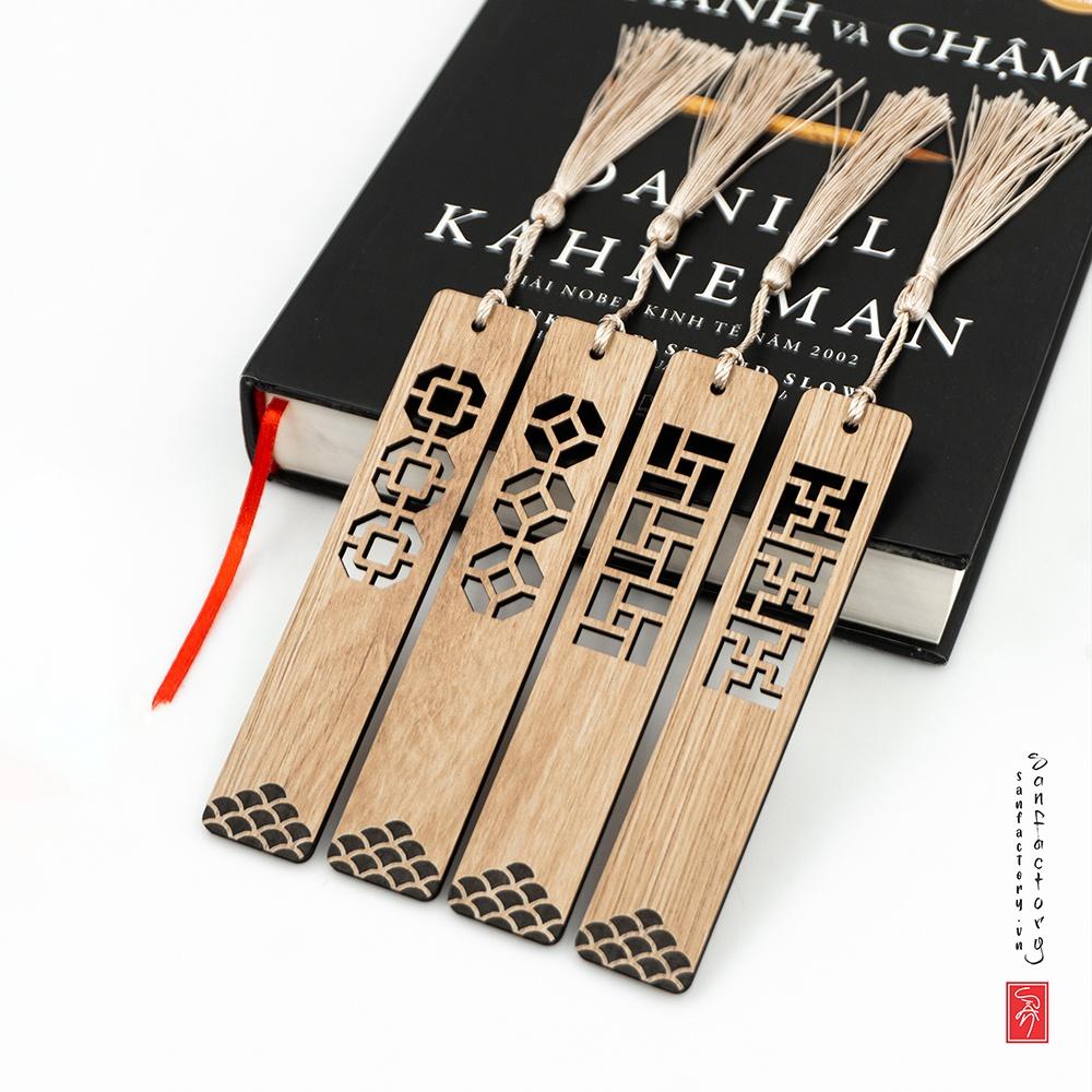 Bookmarks SAN-BM01: Thẻ đánh dấu sách bằng gỗ phong cách cổ điển vintage