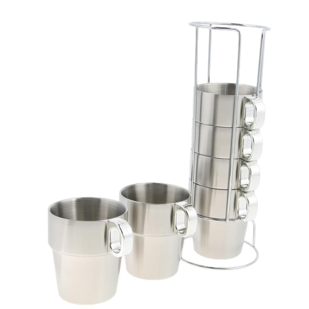 2-3pack 1 Set Stainless Steel Double Insulated Vacuum Coffee Mug Cups with