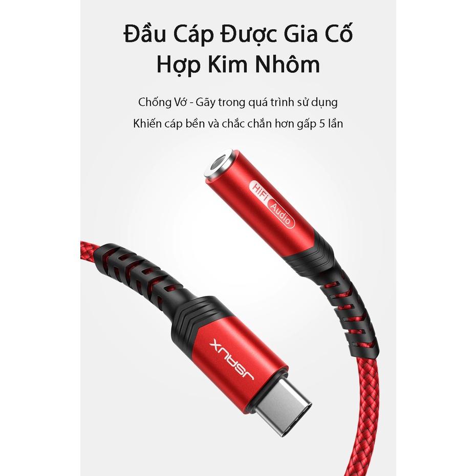 Hàng chính hãng - Cáp Chuyển Đổi Type C Sang Aux 3.5mm Cao Cấp CM0011 JSAUX - Bộ chuyển đổi Cho Macbook, Laptop, Điện thoại Samsung, Oppo,