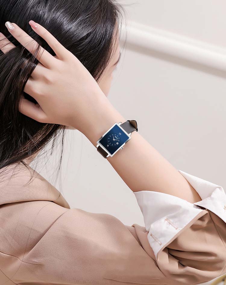 Đồng hồ nữ Draco D23-EL05 "Elegant" trắng kết hợp chất liệu dây da bò màu đen-phụ kiện thời trang nữ nhẹ nhàng tinh tế