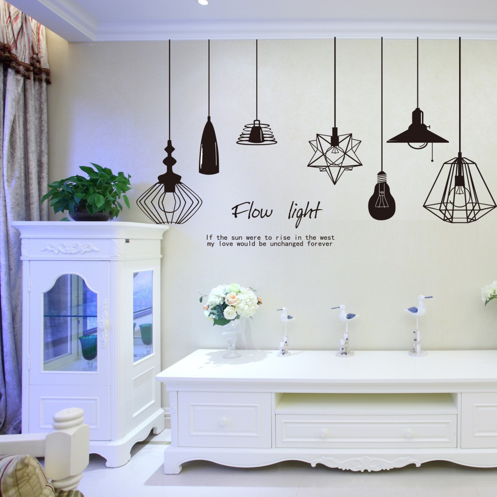 Decal dán tường chùm đèn flow light - HP73