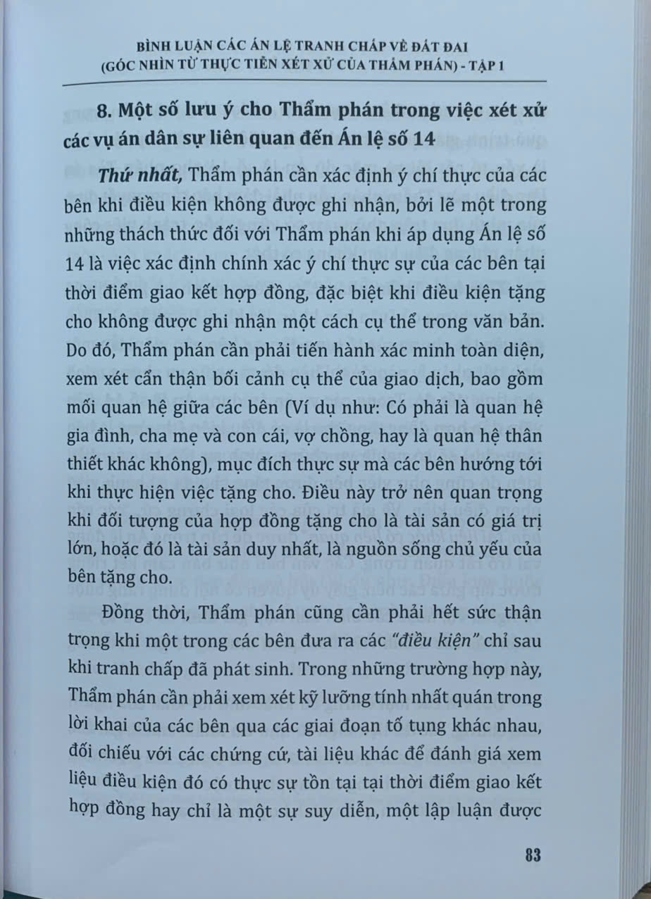 Bình luận các án lệ tranh chấp về đất đai – Góc nhìn từ thực tiễn xét xử của Thẩm phán (tập 1 và 2)
