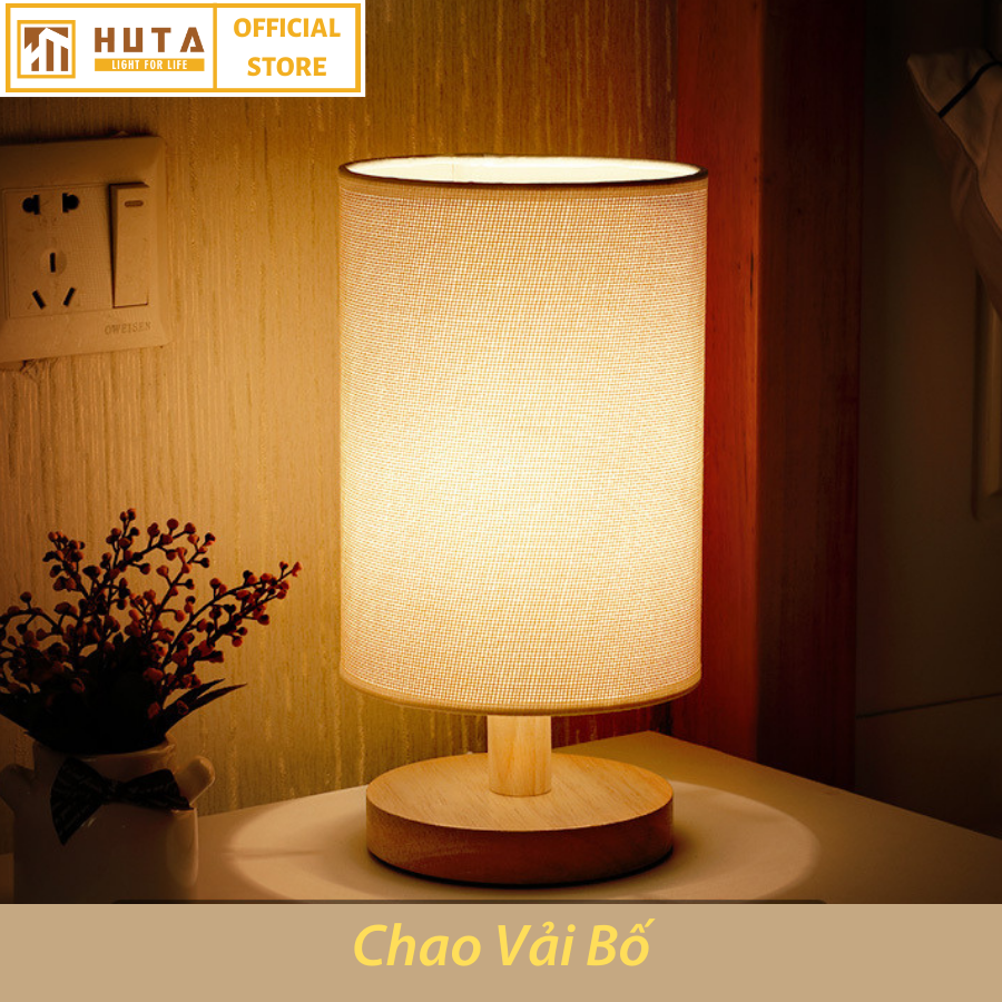 Đèn Ngủ Gỗ HUTA Light For Life G1 Chao Tròn Vintage Dễ Thương, Decor Trang Trí Phòng Ngủ, Điều Chỉnh Độ Sáng, Bóng Led Sáng Vàng Tiết Kiệm Điện