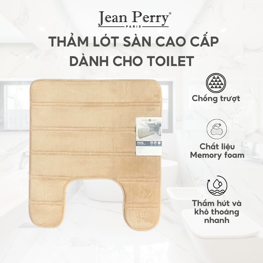 Thảm lót sàn toilet Jean Perry memory foam thấm hút nhanh khô 53x60cm