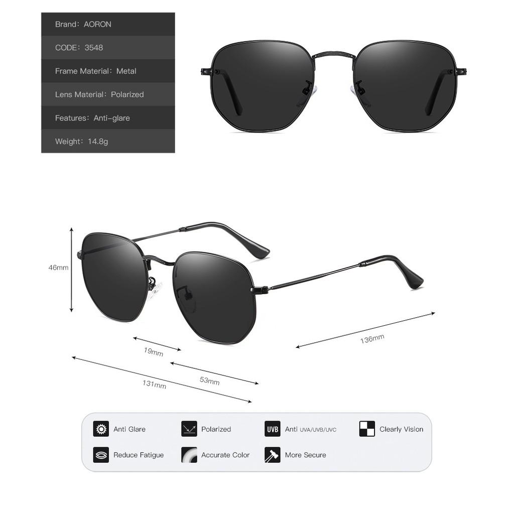 Kính Mát Nam, Kính Tròn Gọng Kim Loại, Kính Mắt Thời Trang Nam Nữ Tròng Phân Cực Chống Chói Chống Lóa AK024 - Aoron