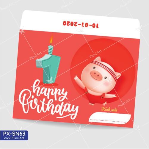 Thiệp thôi nôi – sinh nhật theo yêu cầu Pluxi