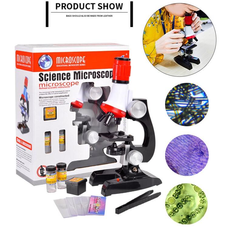 Kính Hiển Vi Trẻ Em Science Microscope Phóng Đại 1200X Kèm Phụ Kiện Tiêu Bản