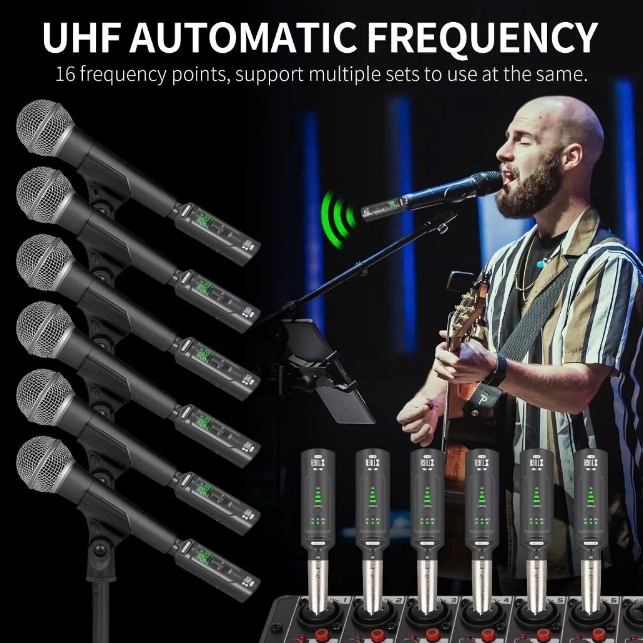 Bộ Chuyển Đổi Mic Có Dây Thành Không Dây - Sóng xa tơi 50M - Pin dùng liên tục 6h - Hàng Chính Hãng