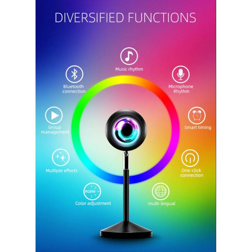 Đèn Sunset L11 điều khiển bằng app tzumiLED trên smartphone -Có tới 16 triệu màu, nhiều chế độ nháy theo nhạc hot tiktok