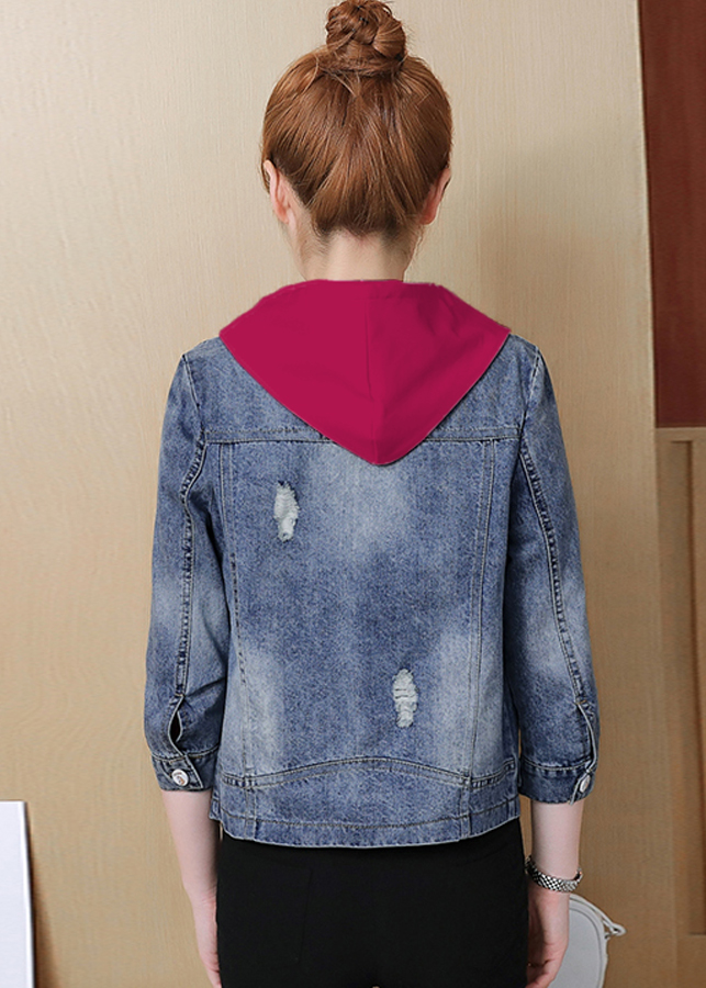 Áo khoác jean nữ phối nón