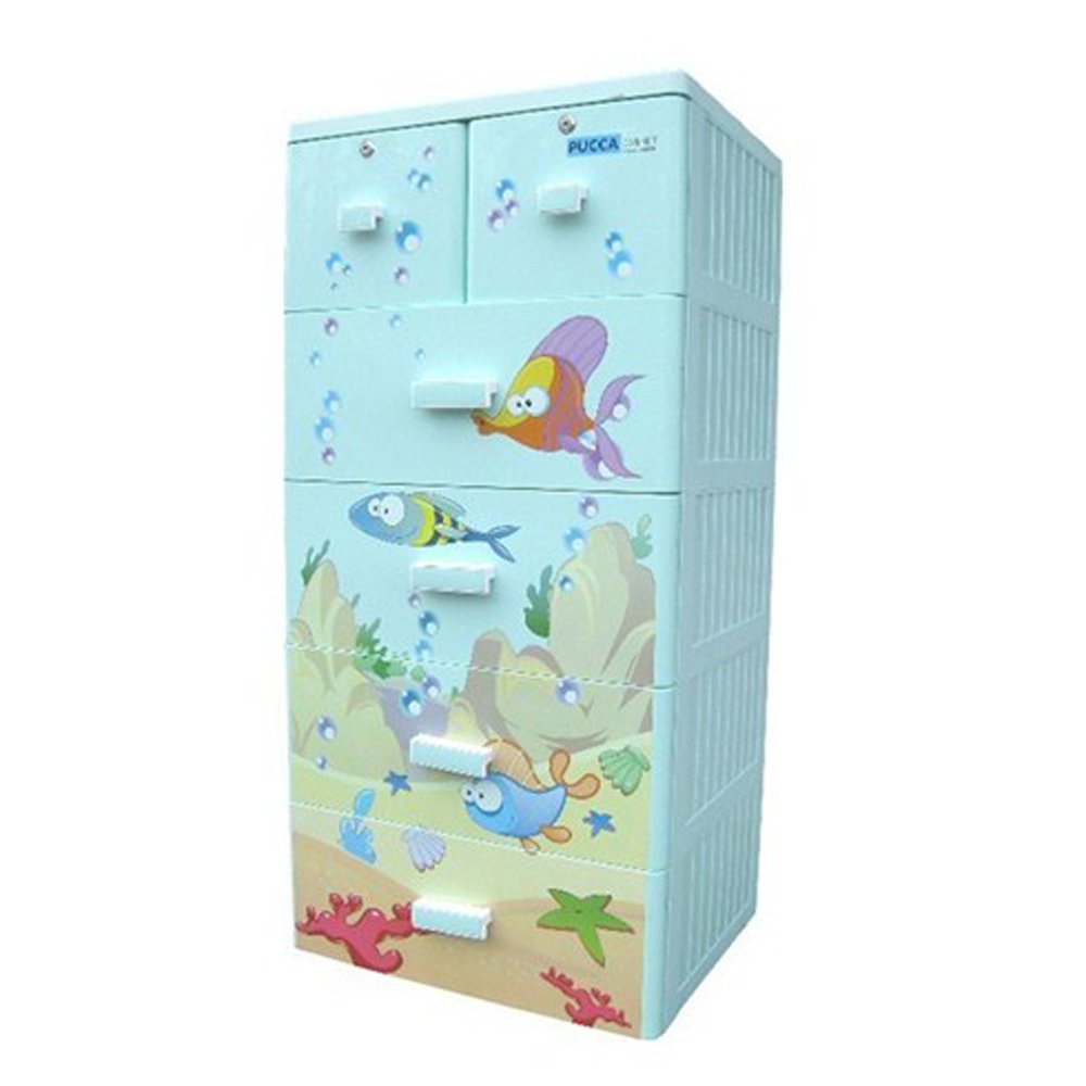 TỦ ĐỰNG QUẦN ÁO PUCCA SONG LONG 5 TẦNG CÓ KHÓA - MÀU NGẪU NHIÊN