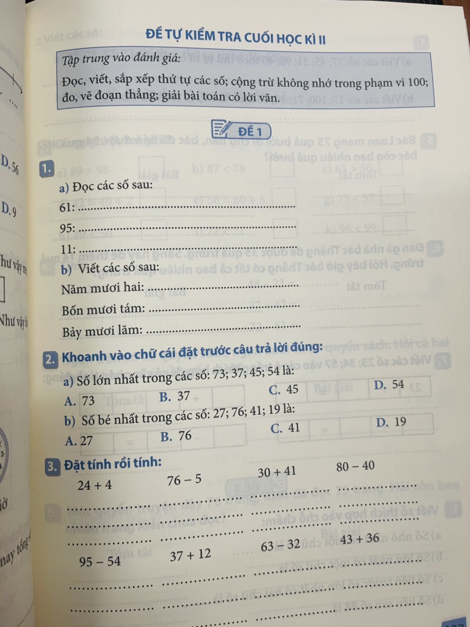 Sách - Bài Tập Trắc Nghiệm Và Đề Tự Kiểm Tra Toán 1