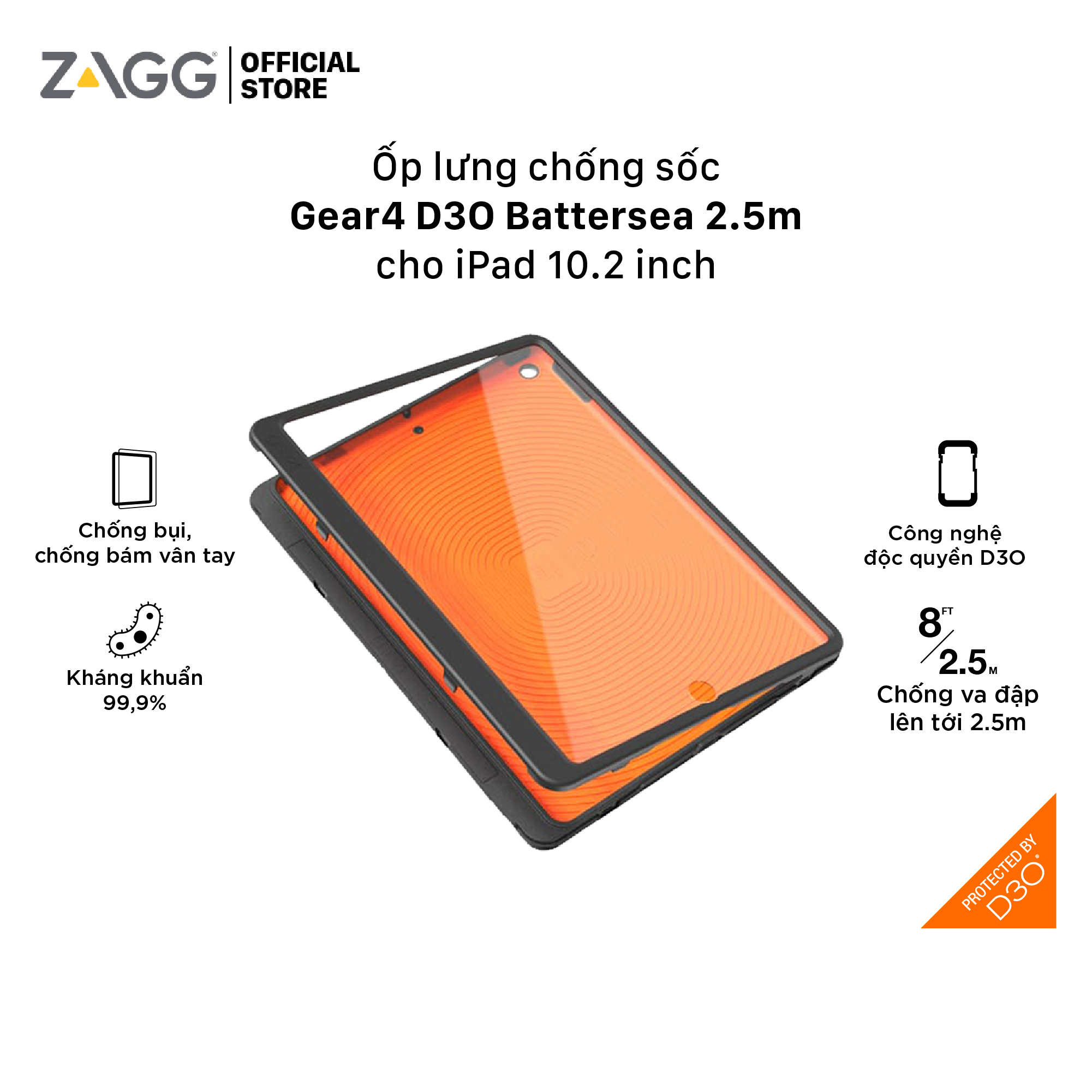 Ốp lưng GEAR4 D3O Battersea - iPad 10.2/iPad 10.9/iPad 11 - Hàng chính hãng