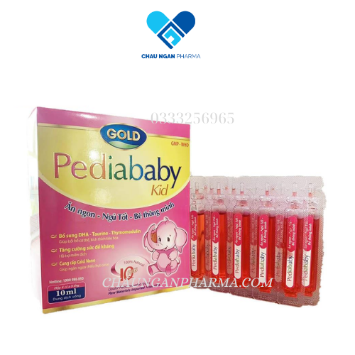 Siro ăn ngon ngủ ngon cho bé Pediababy Kid tăng kích thích tiêu hóa giúp trẻ khỏe mạnh hộp 20 ống x 10ml