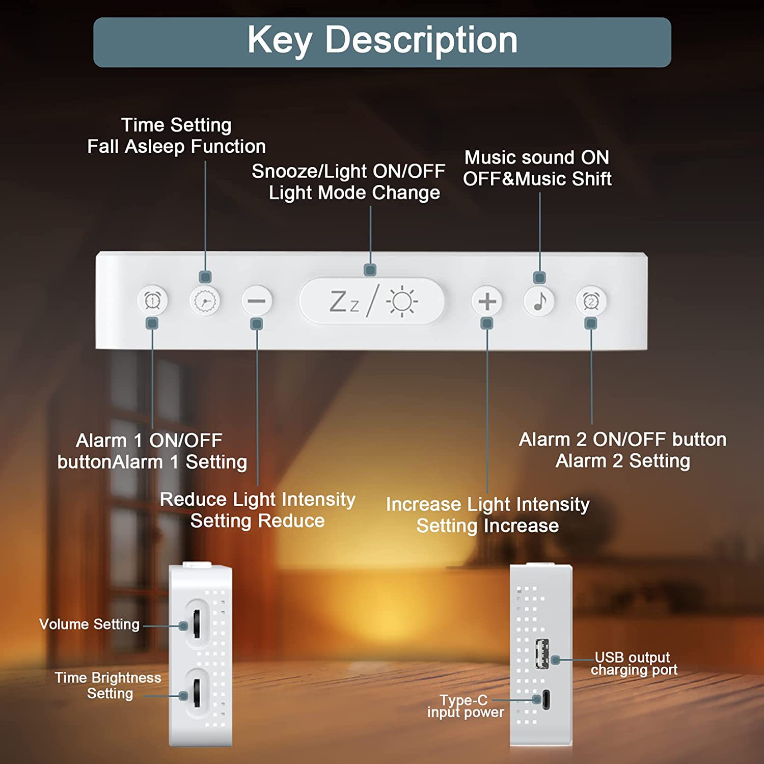 Đồng Hồ Báo Thức Kiêm Đèn Ngủ Có Tích Hợp Những Bài hát du dương MultiAlarm Clock Music Lamp