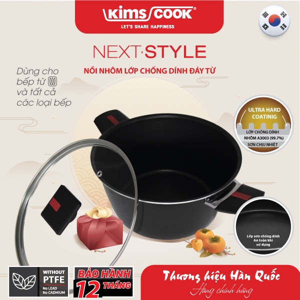 Nồi KIMS COOK Next Style đáy từ hợp kim nhôm chống dính