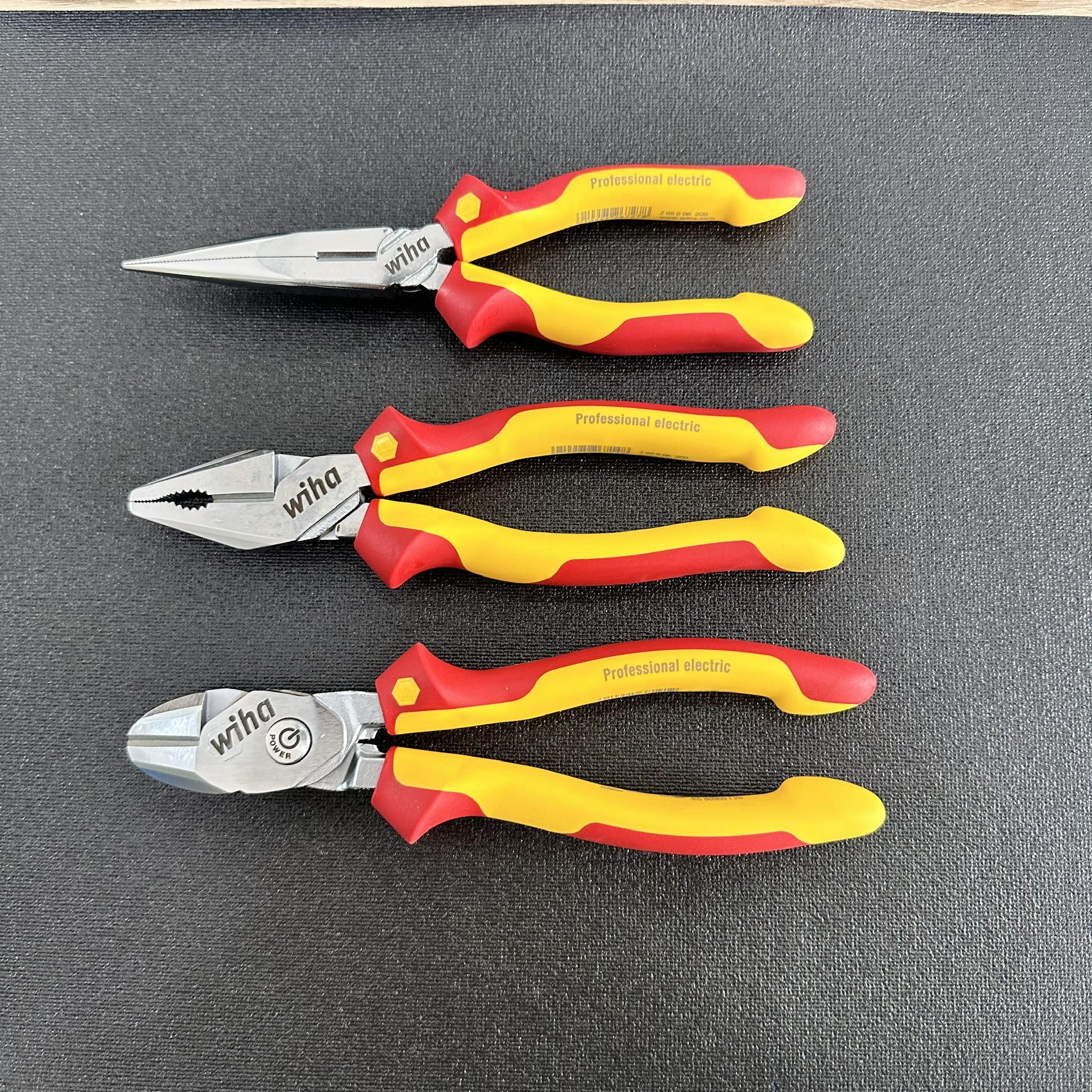 Bộ 3 kìm Wiha cách điện 1000V VDE trợ lực chuyên nghiệp (38191, 26714, 26727)