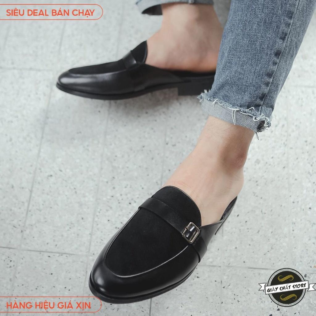 Giày Sục Nam Da Pu Cao Cấp Toroshoes Da Lộn + Đai Khóa Mã M650 B2