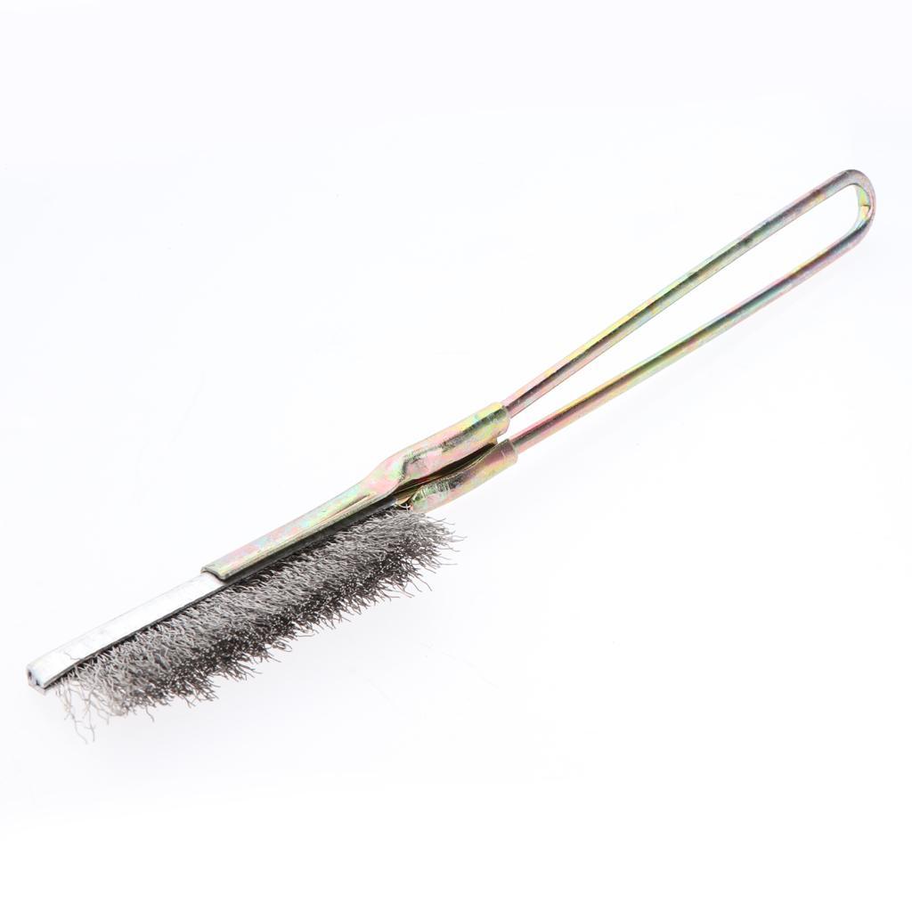 2pcs Stainless Steel Handle Wire Brush for Rust Paint Straight Head