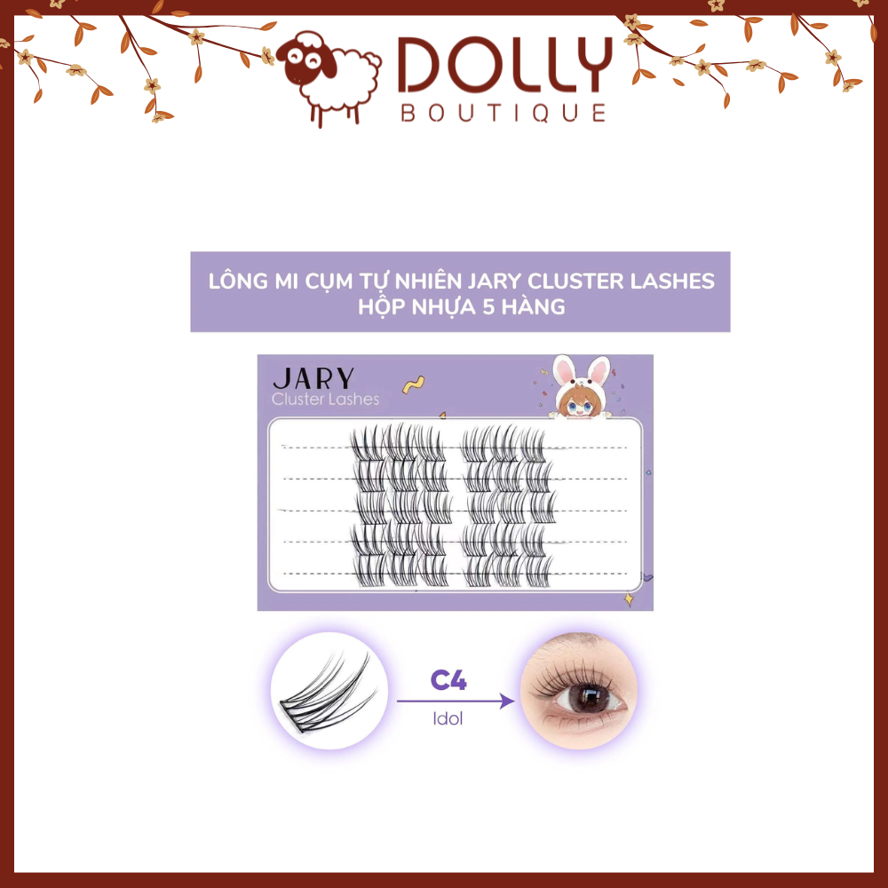 Lông Mi Giả Cụm Tự Nhiên Jary Cluster Lashes Hộp Nhựa 5 hàng C4 IDOL