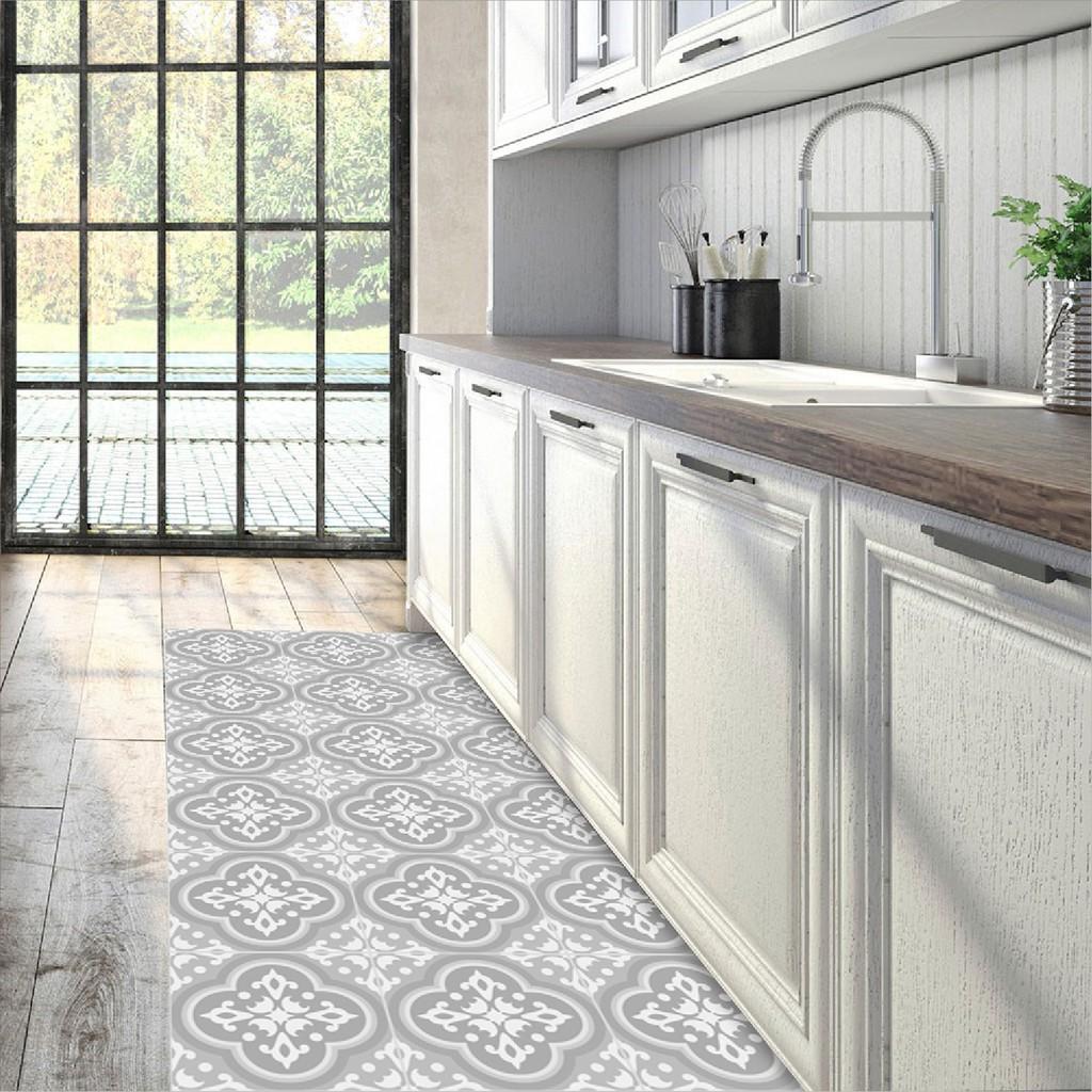 Decal KEO XÁM Dán Sàn Chuyên Dụng, Kích thước 120x60cm, Họa Tiết Gạch Bông Chống Trầy Xước, Chống Thấm Nước, DDS-087