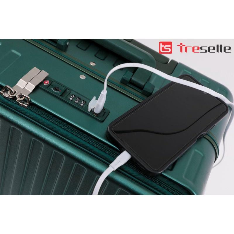 Vali khóa sập Cao Cấp thời trang nhập khẩu Hàn Quốc TRESETTE 2326 Cổng Sạc USB Sang Trọng