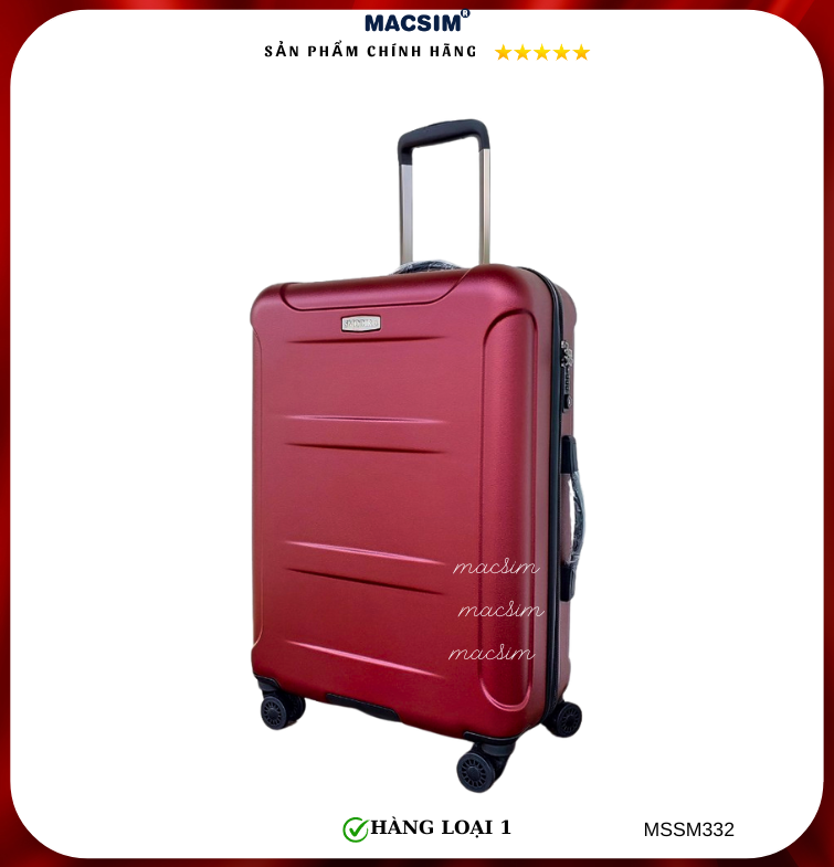 Vali cao cấp Macsim Smooire MSSM332 cỡ 24 inch màu đỏ - Hàng loại 1