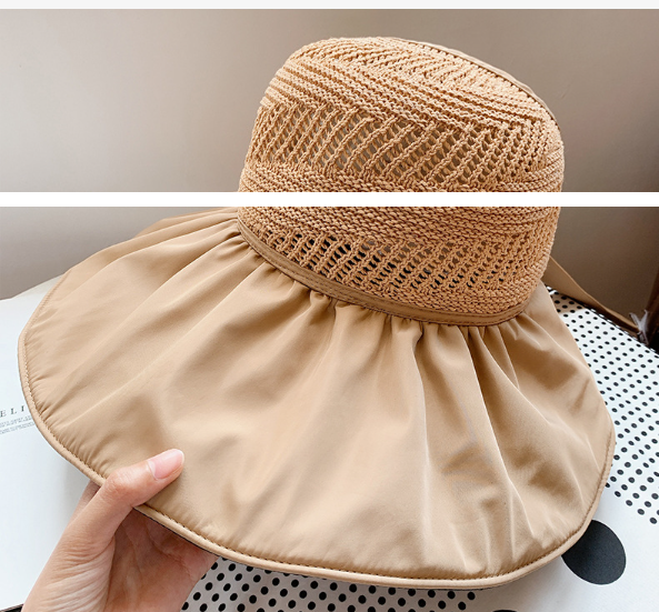 Mũ rộng vành chống nắng chống tia uv thắt nơ thời trang mới, nón chống nắng nữ tạo kiểu