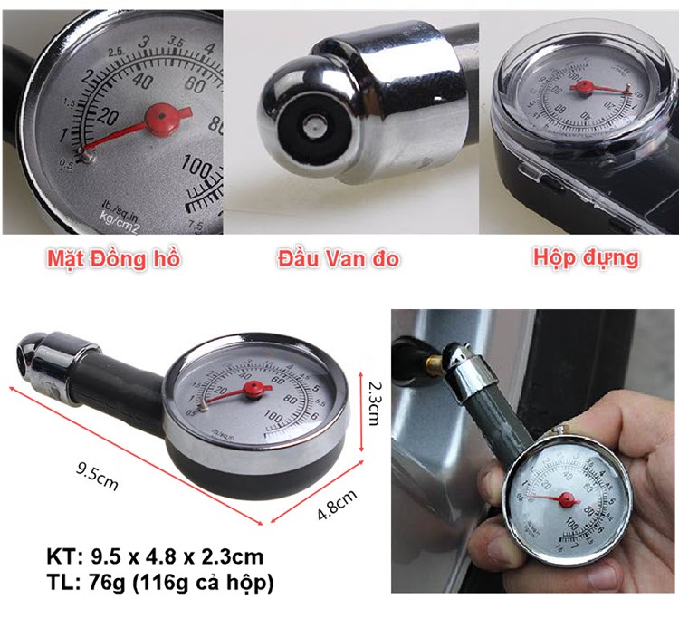 Đồng hồ đo Áp suất lốp Ô tô, Xe máy