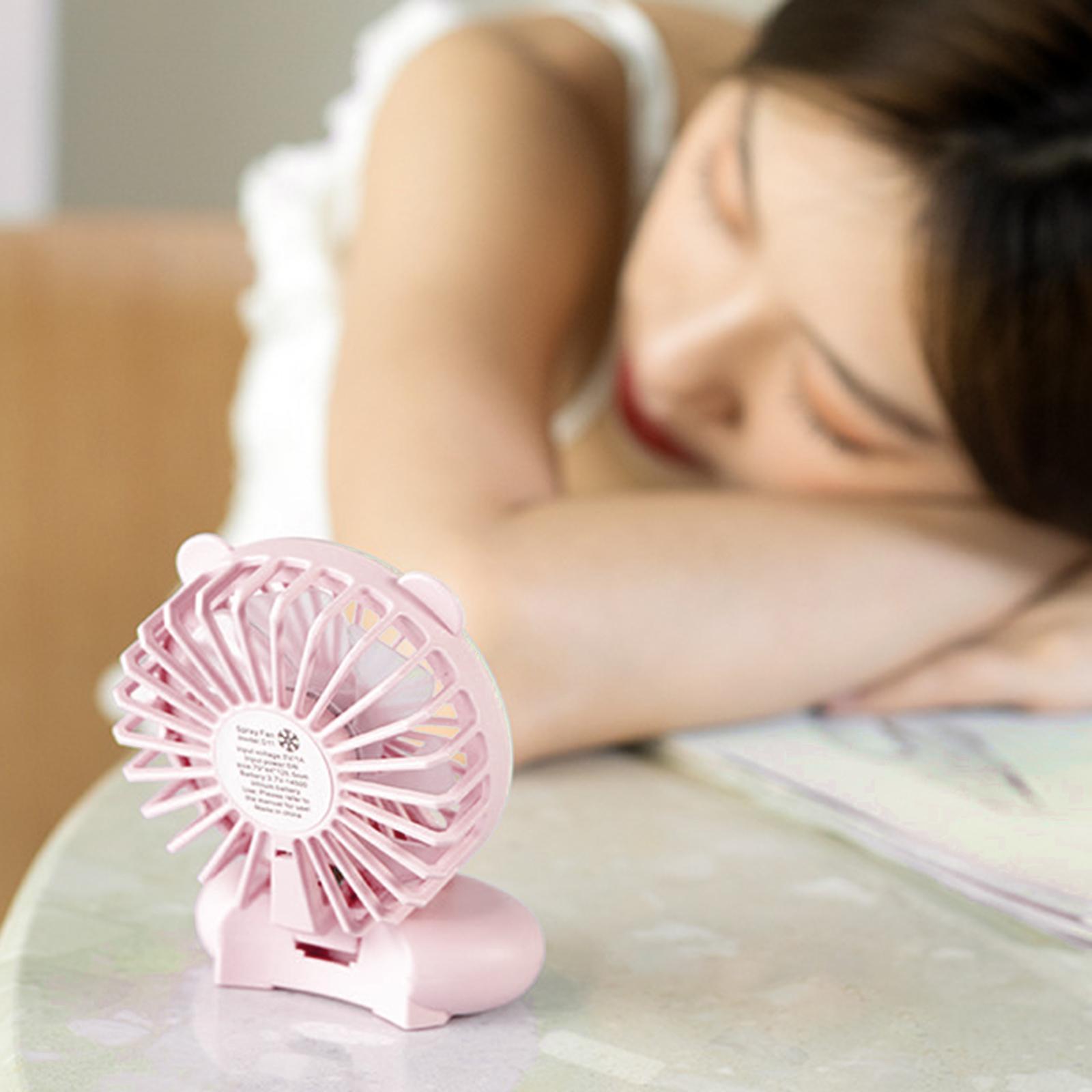 USB Neck Fan Rechargeable Mini Cooling Fan for Car Kitchen Shopping Travel Desktop