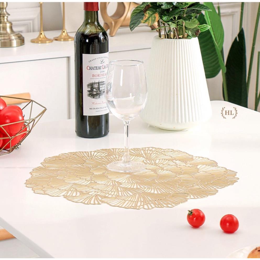 Thảm PVC decor trang trí bàn ăn hình hoa / Khăn trải bàn ăn chất liệu PVC hình hoa BP