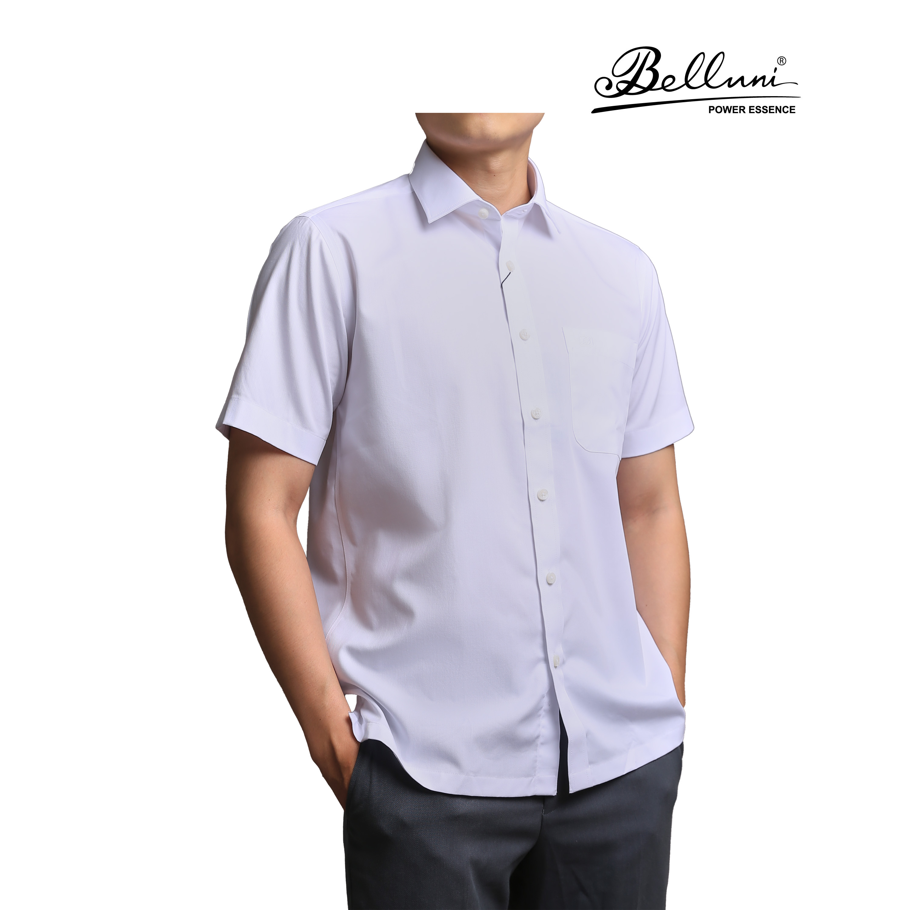 Áo sơ mi nam ngắn tay cao cấp BELLUNI chất vải tencel - ANL.PCMT.BE.6.W1