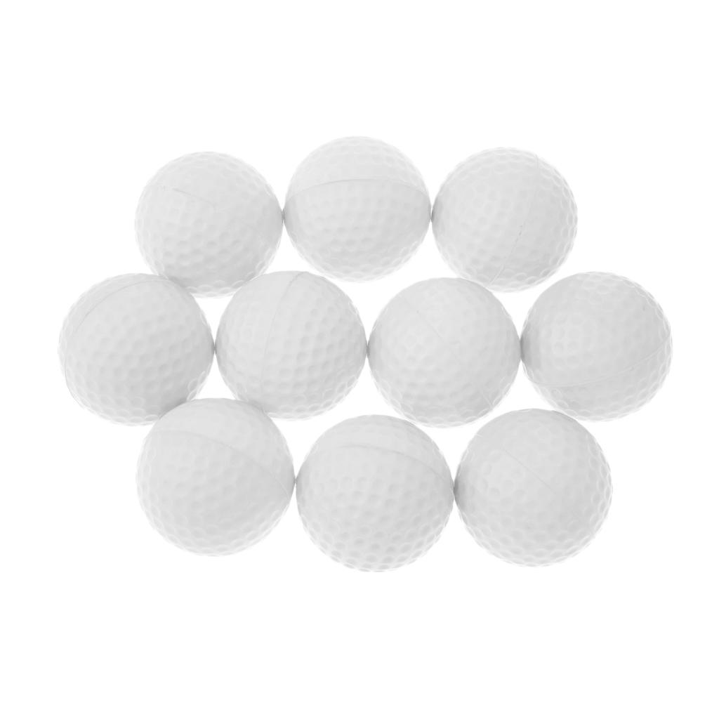 Set of 10 Golf Ball Training Practice Soft Foam Balls 42mm - Various Colors