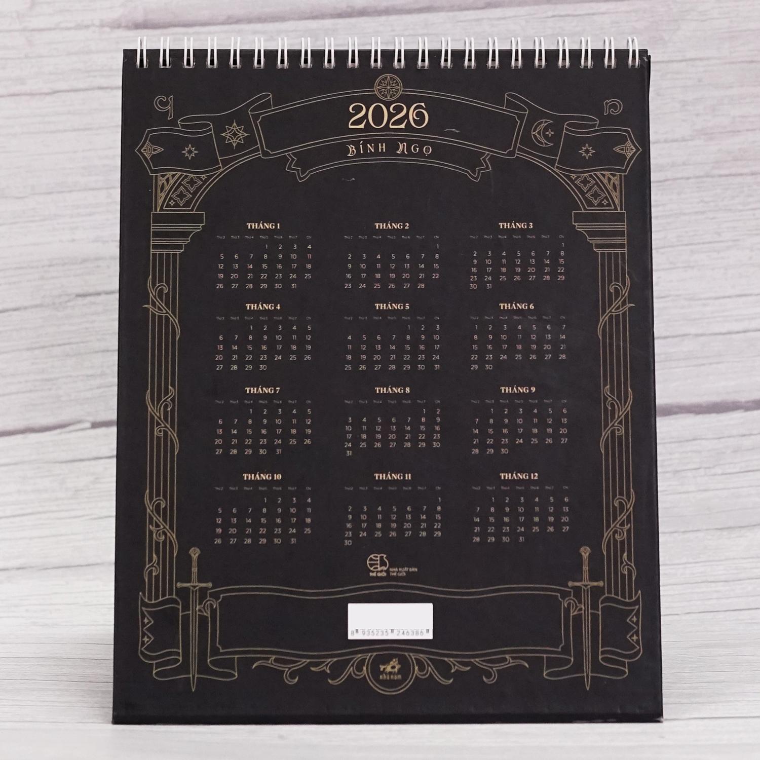 Lịch Để Bàn 2026 - Vùng Đất Kỳ Ảo - Hành Trình Qua Trung Địa