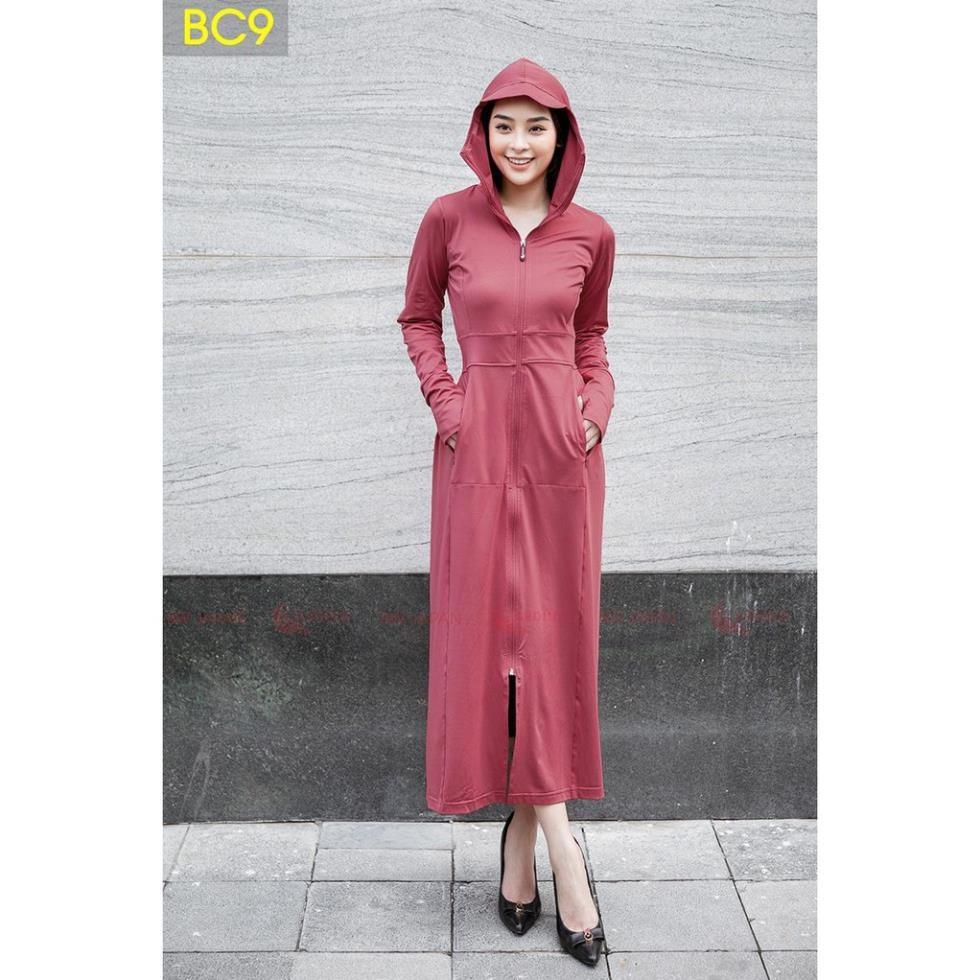 Áo chống nắng Cardina, Áo khoác chống nắng Cardina, Dáng dài hai lớp, Thun lạnh, Làm mát cơ thể, Ngăn tia UV 97%