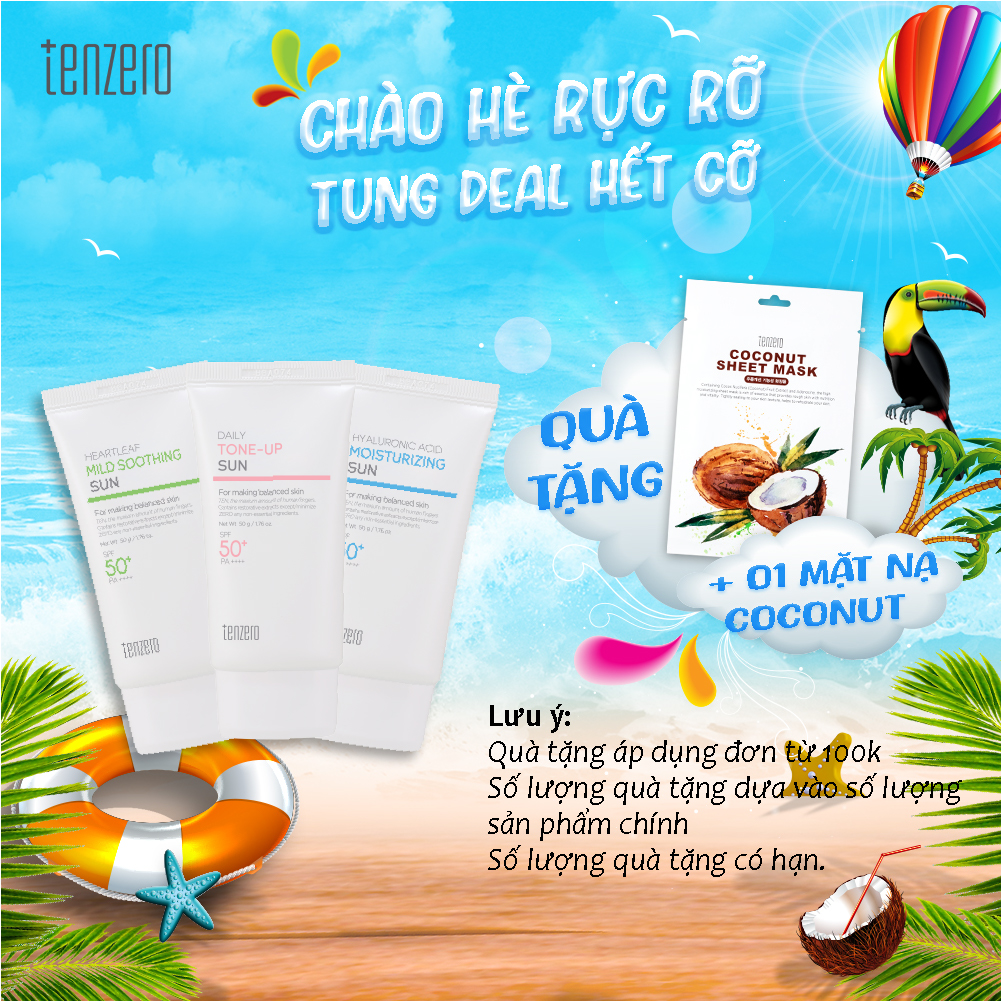 Kem chống nắng làm dịu da căng mướt Tenzero Heartleaf Mild Soothing Sun 50g