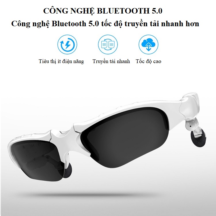 Tai nghe thời trang kính mắt Glasses - Sử dụng thấu kính phân cực rõ nét, chống tia UV, chống chói hiệu quả