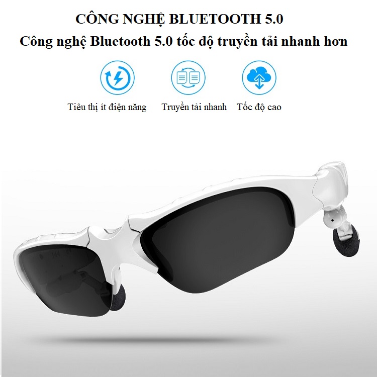 Tai Nghe Kiêm Mắt Kính Thời Trang - Thiết Kế Thời Trang,Chống Lóa, Chống Tia UV Hiệu Quả - Bluetooth 5.0 Kết Nối Nhanh