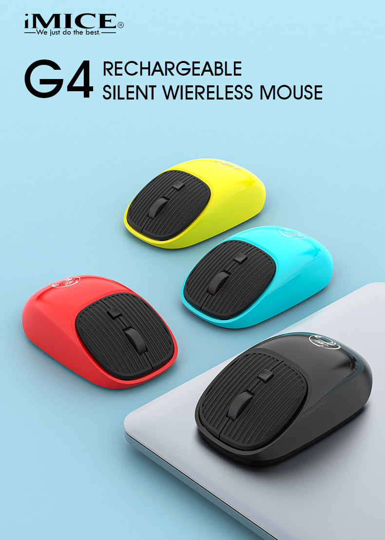 Chuột vi tính không dây IMICE G4 wireless 2.4G, 800/1200/1600dpi, có thể sạc lại, khoảng cách xa 10m - hàng chính hãng