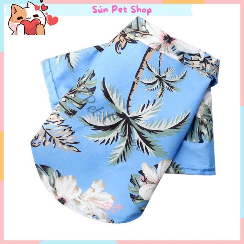 Áo sơ mi phong cách Hawaii cho thú cưng đi biển, áo cho chó mèo mùa hè thoáng mát